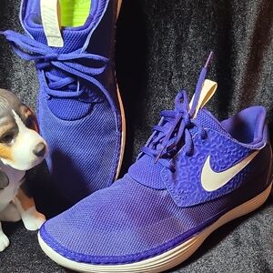 Blule Athletic Running Shoes with White Nike Swoosh